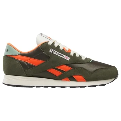 Afbeelding van Reebok Classic Nylon Unisex Sneakers laag, Maat: 44, Hunter green/pump orange/vintage chalk Leer en textiel