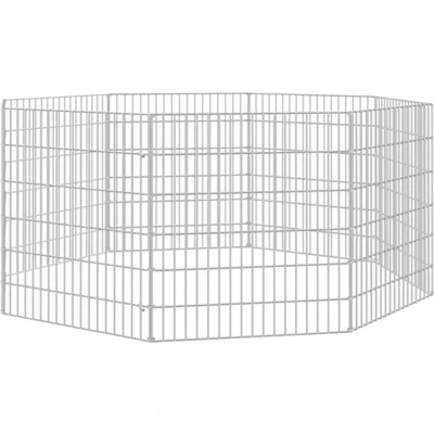 Afbeelding van vidaXL Konijnenkooi met 8 panelen 54x60 cm gegalvaniseerd ijzer