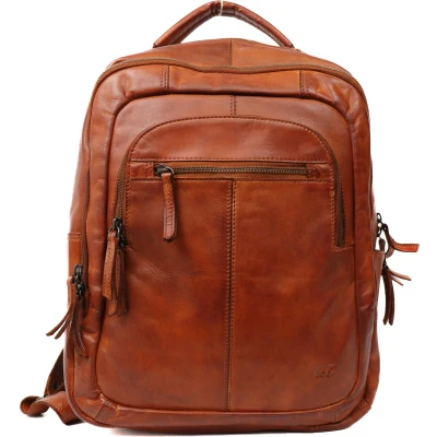 Afbeelding van Bear Design Mace Leren Laptoprugzak 15,6 inch Cognac