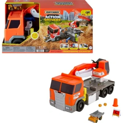 Afbeelding van Matchbox Action Drivers Transforming Excavator Speelgoedvoertuig