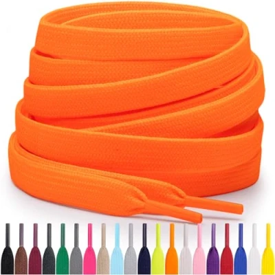 Afbeelding van Miscly Platte Schoenveters, Meerdere Lengtes en Kleuren Beschikbaar (Neon Oranje, 137 cm)