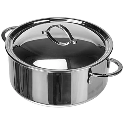 Afbeelding van Spring CRISTAL braadpan met deksel, roestvrij staal, diameter 20 cm, hoogte: 9 2,7 liter, geschikt voor inductie, de oven, vaatwasmachinebestendig