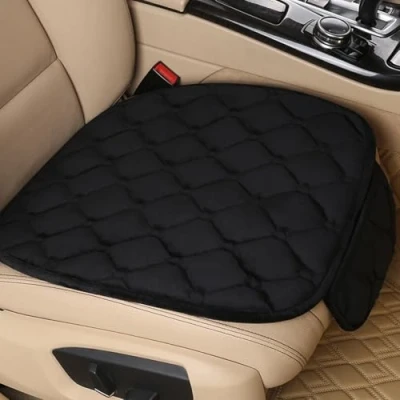 Afbeelding van Autostoelbekleding, zitkussen, universeel, pluche, stoelhoezen, voorstoelhoezen, achterstoelhoezen, autovoertuig, stoelbeschermer (2 zwart)