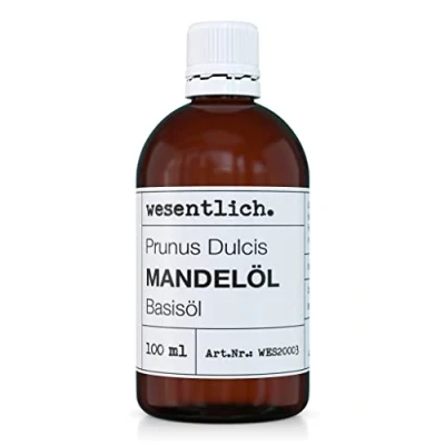 Afbeelding van wesentlich. Amandelolie, 100 ml, 100% zuivere basisolie, natuurlijke verzorging voor huid en haar