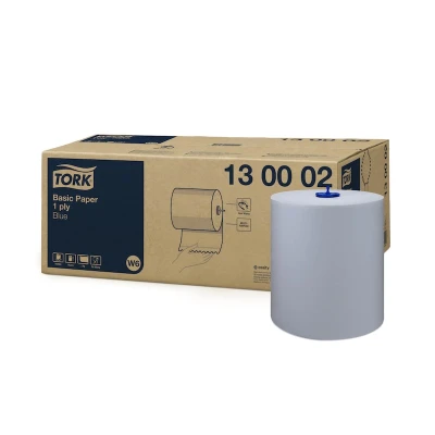Afbeelding van Tork Basic Rol Poetspapier 1 laags blauw 130002