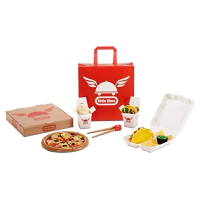Afbeelding van Little Tikes First Food Delivery Set Realistiche zogenaamd speelgoed met 200+ accessoires welke Tacos, Pizza, Noodles, &amp; meer bevat Moedig verbeelding creativiteit aan Voor kids van 3+ jaar
