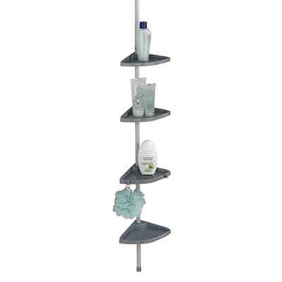 Afbeelding van WENKO Telescooprek Easy Badkamerrekje met 4 legplanken, in hoogte verstelbaar 78 265 cm