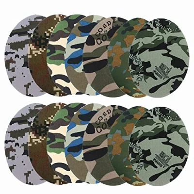Afbeelding van Applique Kleding Patches, 14 stuks Camouflage Ovale Vorm Stof Denim Iron on Jean Elleboog Knie Geschikt voor Reparatie Naaien, DIY
