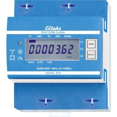 Afbeelding van Eltako DSZ15DM 3x80A MID kWh meter 3 fasen Digitaal 80 A Conform MID: Ja 1 stuk(s)
