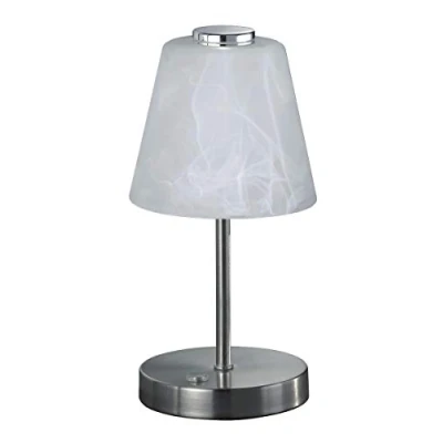Afbeelding van Reality Leuchten Emmy R52541907 LED tafellamp, metaal, 2,5 watt, nikkel mat, glas albasterkleurig wit, 4x touch