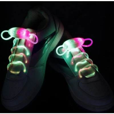 Afbeelding van Lichtgevende LED Veters Groen/Roze