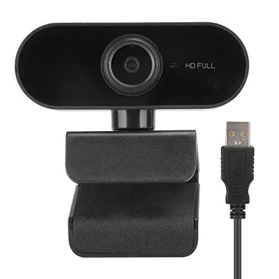 Afbeelding van 1080P webcam, HD pc webcam USB mini computercamera met ingebouwde microfoon 360 Draaibare camera voor computer/pc/desktop/laptop, plug and play(Zwart)