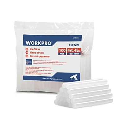 Afbeelding van WORKPRO 100 stuks hete lijmstiften, x 11 mm, universele transparante lijmstiften voor lijmpistool, ideaal knutselen, handwerk, vrije tijd