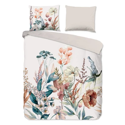 Afbeelding van Flanellen Dekbedovertrek 240x220 cm Bloemen Print Multi 2 Persoons 100% Katoen Oeko Tex Gecertificeerd