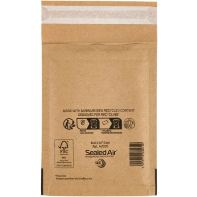 Afbeelding van 200x Sealed Air® luchtkussen envelop A bruin 110 x 160 mm Enveloppendoos Bubbel enveloppen