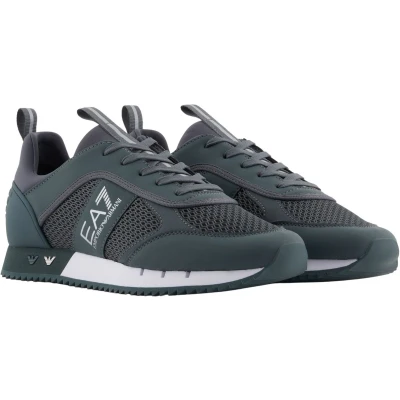 Afbeelding van EA7 Emporio Armani Laces Unisex Sneakers laag, Maat: 45 1/3, Silver Imitatieleer/ textiel