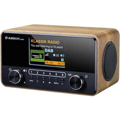 Afbeelding van Albrecht DR 866 Radio DAB+, FM AUX, Bluetooth, Voelbare toetsen, Spraakfunctie, Wekfunctie Walnoot