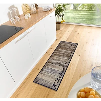 Afbeelding van Design Keukenloper Wasbaar 30C Taupe 50x150 Cm