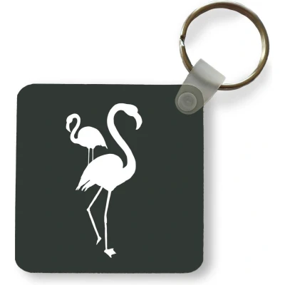 Afbeelding van Sleutelhanger Uitdeelcadeautjes Flamingo Vogel Silhouette Plastic