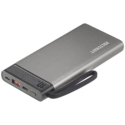 Afbeelding van VOLTCRAFT PB 10 PD3.0 Powerbank 10000 mAh Power Delivery 3.0 LiPo Grijs zwart Statusweergave