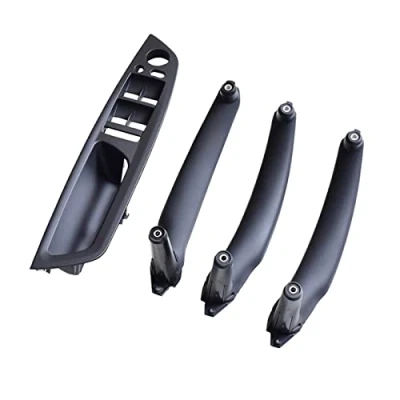 Afbeelding van Deurgreep Binnen Voor BM&amp;W x5 X6 E70 E71 E72 Binnendeur Koolstofvezel Kleur Trekhendel Armsteun Vervanging(LHD Black 4Pcs)