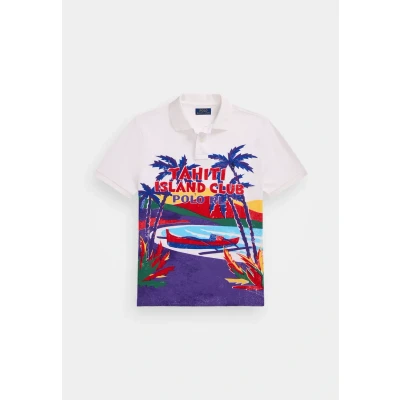 Afbeelding van POLO Ralph Lauren Custom SLIM FIT Graphic Shirt Poloshirt, Heren, Maat: Large, Tahiti island club