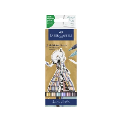 Afbeelding van Faber Castell sketchmarker Goldfaber Fashion set 6 kleuren FC 164808