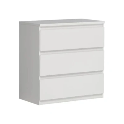 Afbeelding van Ladekast CHELSEA 3 Laden Mat witte kleur B 77,2 x D 42 H 79,9 cm