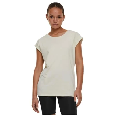 Afbeelding van Build your Brand Ladies&#039; Extended Shoulder Tee BY021 WHITE SAND XXL