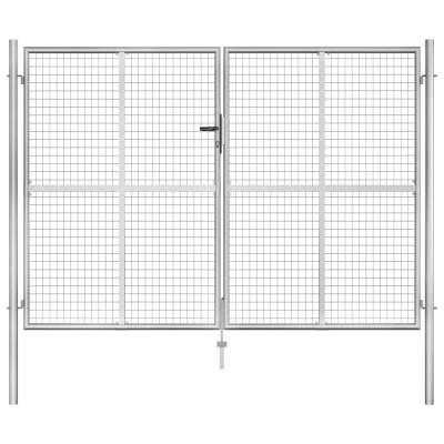 Afbeelding van Poort 306x225 cm gegalvaniseerd staal zilverkleurig