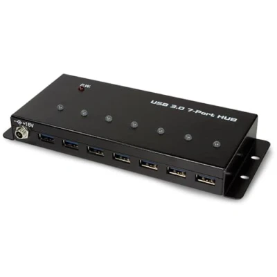 Afbeelding van LogiLink USB 3.0 hub, 7 poorten, industriële versie (USB B, 7 Havens), Docking station + Zwart