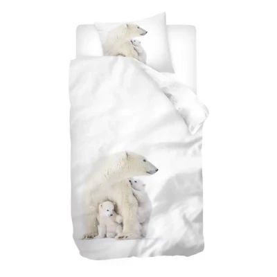 Afbeelding van Snoozing Fidde dekbedovertrek 1 persoons (140x200/220 cm + sloop) Wit