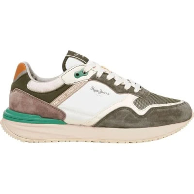 Afbeelding van Pepe Jeans Sneakers laag, Heren, Maat: 43, Khaki green Leer en textiel