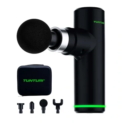Afbeelding van Tunturi Massage Gun Mini apparaat Pistool Oplaadbaar Incl. 4 opzetstukken en koffer