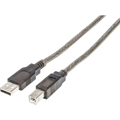 Afbeelding van Manhattan USB kabel 2.0 A stekker, B stekker 15.00 m Zwart Rond, Met LED 152389