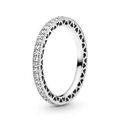 Afbeelding van Pandora Signature Crossover Pavé Triple Band 14 karaats rosévergulde ring met heldere zirkoniasteentjes, 60