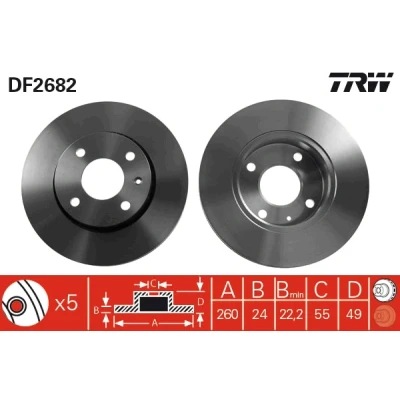 Afbeelding van Trw Remschijf DF2682