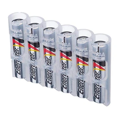 Afbeelding van Powerpax 6 Pack AAA batterij Caddy, Kristalhelder