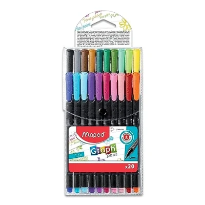Afbeelding van Graph&#039;peps Classic fijnschrijver 0,4 mm 20 assorti kleuren in etui
