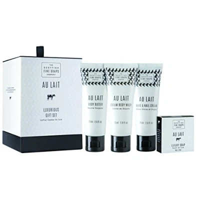 Afbeelding van Au Lait Luxurious Gift Set 3x75ml Tubes, 1x40g Soap, Drum