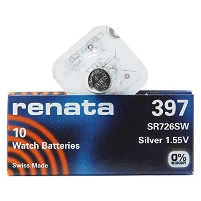 Afbeelding van renata 397 SR726SW 1PACK X (10ST) Zilver 1.55V Horloge batterij Gemaakt in Zwitsers