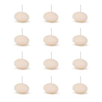Afbeelding van DONAU HOME Set drijvende kaarsen, crème, 12 stuks, 2,8 x Ø 4,8 cm, 4 uur brandduur, warme theelichtjes, voor diner, bruiloft, Valentijnsdag