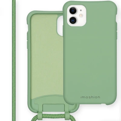 Afbeelding van Apple iPhone 11 Hoesje Siliconen en TPU (zacht) iMoshion Softcase/Koordhoesje/Backcover Groen Telefoonhoesje