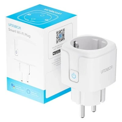 Afbeelding van UPXNBOR Smart stopcontact, 16 A Home WLAN stopcontact met stroommeting, Alexa werkt Alexa, Google Home, timer en app, afstandsbediening, geen hub nodig, alleen 2,4 GHz wifi (1