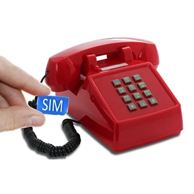 Afbeelding van OPIS PushMeFon MOBILE: Designer retro telefoon/klassieke drukknop telefoon/retro stijl telefoon/vintage telefoon met mobiele technologie (rood)