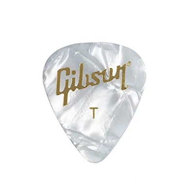 Afbeelding van Gibson APRW12 74T plectrums Pearloid White Picks 12 pack thin