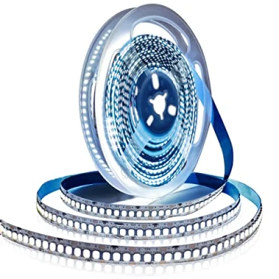 Afbeelding van Tesfish Ledstrip 12V, wit 6000K led lichtstrip 5m SMD 2835 IP20 240 LEDs/M totaal 1200 leds super heldere strip lights voor slaapkamer, keuken decoratie