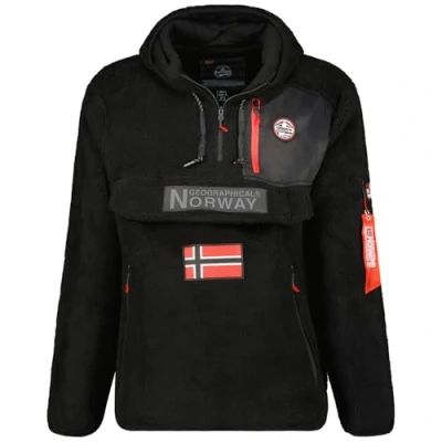 Afbeelding van Geographical Norway Terifique Heren Dikke Fleece Warme Ritssluiting Sweatjack Winter Warm Zacht Sweatshirt met Lange Mouwen Ideaal Herfst (Zwart M), Zwart, M