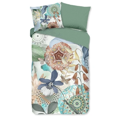 Afbeelding van HIP Collection Zephir dekbedovertrek 1 persoons (140x200/220 cm + sloop) Multi,Groen