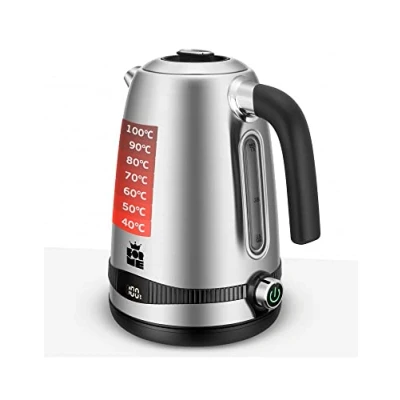 Afbeelding van ForMe Elektrische waterkoker van roestvrij staal, 1,7 l, 2200 W, instelbare temperatuur, 40 100 C, warmhoudfunctie, ledverlichting, BPA vrij